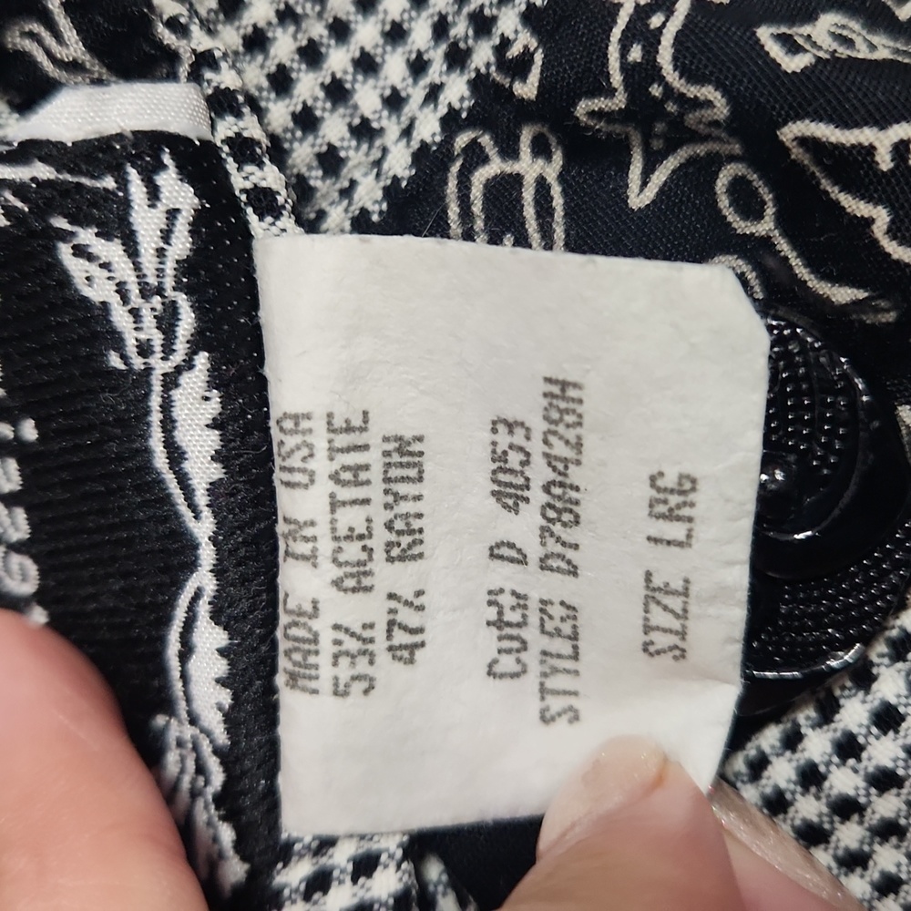 Vintage Dressing Clio Patchwork Houndstooth Black… - image 8